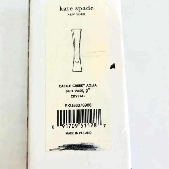 Kate Spade Castle Creek Aqua Bud Vase - Picture 3 of 11